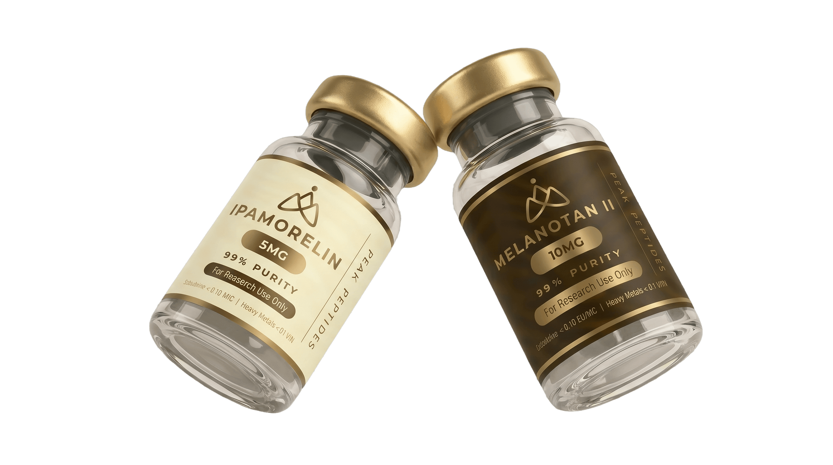 Peak Peptides Ipamorelin and Melanotan II vials